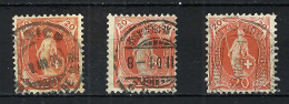 SUISSE Ca.1891: Lot De ZNr 66C Obl. CAD Diverses, Nuances - Oblitérés