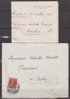 ORDRE DE BOURSE Sur Lettre Pub + Courrier De MONTPELLIER  " ARTAUD Et Cie BANQUIERS " Le 17 0ct 1912  Avec Semeuse 10c - Bank En Verzekering