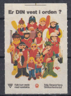 Denmark ⁕ Er DIN Vest I Orden? (Is YOUR Vest OK) Follow The Sport's Safety Council ⁕ 1v Cinderella Vignette Reklamemarke - Erinnophilie