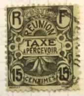 Réunion Timbre Taxe N°8 Oblitéré (signé?) - Portomarken