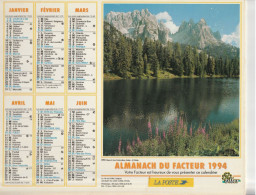 Calendrier-Almanach Des P.T.T 1994-Massif Des Dolomites-Ferme Du Surrey-Département AIN-01-Référence 413 - Grand Format : 1991-00