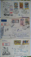 TCHECOSLOVAQUIE - 3 Lettres Recommandées( Enveloppes) Pour La France (taxée) Et 2 Pour La Belgique - 2 Photos - Brieven En Documenten