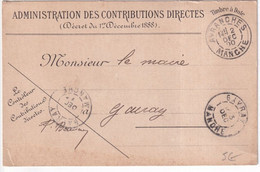 1900 - MANCHE / FRANCHISE - CARTE Des CONTRIBUTIONS DIRECTES De AVRANCHES => GAVRAY - Lettres Civiles En Franchise