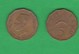 Tanzania 5 Senti Tano 1982 Tanzanie Bronze Coin - Tanzania