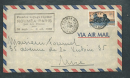 Lsc Affran./ Timb. Nouvelles Calédonie, 1er Voyage Régulier Nouméa - Paris / Air France  Pb19005 - Briefe U. Dokumente