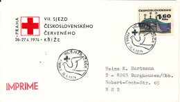 Czechoslovakia Cover Sent To Germany 26-4-1974 With Special RED CROSS Postmark And Cachet - Brieven En Documenten