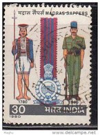 India Used 1980, Madras Sappers, Militaria, Defence, Uniform,  (sample Image) - Used Stamps