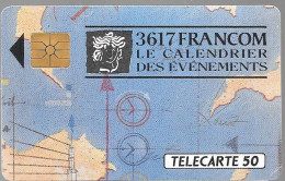 CARTE-PRIVEE-1990-D338-02/91-GEMA-3617 FRANCOM-Minitel Evénements-1000ex-R° Laqué-Utilisé-TBE/LUXE - Phonecards: Private Use
