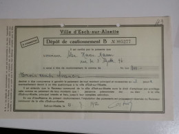 Dépôt De Cautionnement, Ville D'esch Alzette 1952 - Briefe U. Dokumente