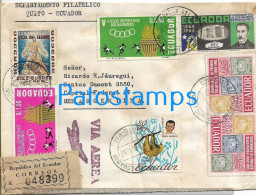 221083 EQUATOR QUITO COVER CANCEL YEAR 1967 REGISTERED CIRCULATED TO ARGENTINA NO POSTAL POSTCARD - Ecuador