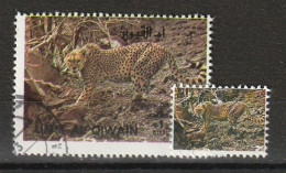 Umm Al Qiwain 1972 Animali Selvaggi - Wild Animals - Cheetah (Acinonyx Jubatus) + Ministamp CTO - Koeien