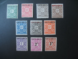 Haut-Volta Stamps French Colonies Taxe N° 1 à 10 Neuf * à Voir - Postage Due
