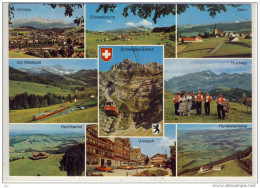 Mehrbildansicht: SCHWÄGALP-Säntis, Waldstatt Eisenbahn, Herisau, Hochalp, Stein ....., Nice Stamp - Herisau