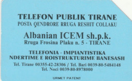 PHONE CARD ALBANIA  (E96.22.6 - Albanië