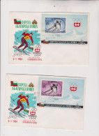 BULGARIA 1964 EXILE OLYMPIC GAMES Perforated & Imperforated Sheet FDC Covers - Lettres & Documents