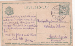 Hungary  Correspondence Valentin Rehmev POSTCARD STATIONERY, 1916, HUNGARY - Interi Postali