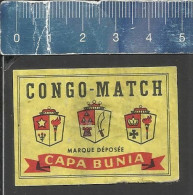 CONGO MATCH CAPA BUNIA - OLD MATCHBOX LABEL MADE CONGO - Boites D'allumettes - Etiquettes