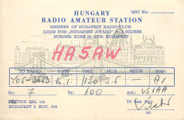 Radio Amateur QSL Card Hungary Budapest HA5AW - Radio Amateur