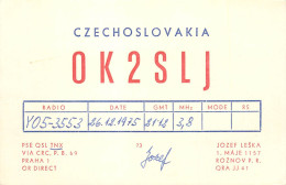 Radio Amateur QSL Card Czechoslovakia OK 2SLJ Jozef Leska - Radio Amateur