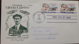 EL)1980 UNITED STATES, HONORING GLENN CURTISS, PIONEER, PILOT AND INVENTOR OF AVIATION 1878-1930, CIRCULATED FROM HAMMON - Used Stamps