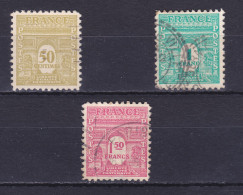 TIMBRE FRANCE N° 623.624.625 OBLITERE - 1944-45 Triomfboog
