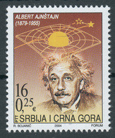 Yugoslavia 2004  125 Years Anniversary Of The Birth Of Albert Einstein Scientist Physics Nobel Prize Judaica MNH - Albert Einstein