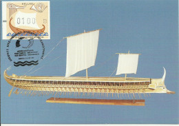 Carte Maximum - Greece - Grece - Olympias - Athenian Trireme Trieme Trirreme - ATM Stamp - Maximum Cards & Covers