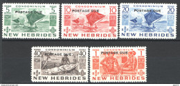 Nuove Ebridi 1953 Segnatasse Y.T.T31/35 **/MNH VF - Unused Stamps