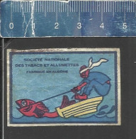 FISHERMAN (VISSER PÊCHEUR ) - OLD MATCHBOX LABEL ALGERIA - Boites D'allumettes - Etiquettes