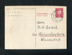 "BUNDESREPUBLIK DEUTSCHLAND" 1961, Postkarte (Antwortkarte) Mi. P 40A Stegstempel "WIEN" (4850) - Cartoline - Usati