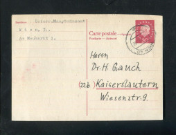"BUNDESREPUBLIK DEUTSCHLAND" 1961, Postkarte (Antwortkarte) Mi. P 40A Stegstempel "WIEN" (4850) - Postkarten - Gebraucht