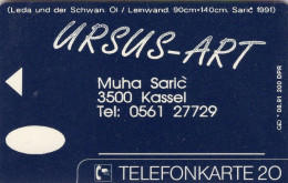 Leda/Schwan Dummy TK N *a 08/1991 10Expl. ( K400) ** 80€ Visitenkarte Saric Kassel Ursus-Art TC Art On Phonecard Germany - V-Series : VIP & Visiting Cards