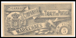 1912 CIGARROS MARECHAES Companhia Portuguesa De Tabacos. Old Vintage TOBACCO BOX PAPER Cigars Portuga 6 X 12 CM - Matchbox Labels