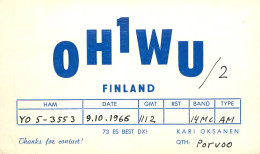 Radio Amateur QSL Card Finland OH1WU Porvoo Kari Oksanen - Radio Amateur