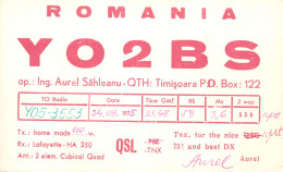 Radio Amateur QSL Card Romania YO2BS Aurel Sahleanu Timisoara Y05-3553 - Radio Amateur