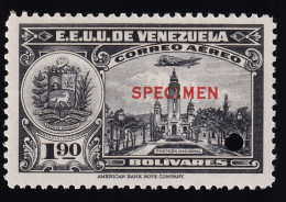 Venezuela, Aéreo 1938/42  Y&T. 89, MNH, 1,9 B. Negro,   [SPECIMEN.] - Venezuela