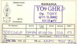 Radio Amateur QSL Card Romania Y09GHR Slanic Bratu Toni - Radio Amateur