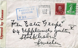 AUSSTRALIA 1939 CENSORED COVER To SWEDEN - Storia Postale