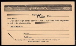 U.S.A.(1950) Ruler. Camel. One Cent Postal Card With Advertising: "Arguto Oilless Bearing Co." - 1941-60