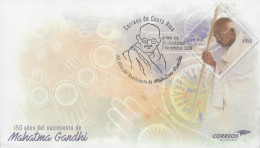 COSTA RICA 150 YEARS BIRTH Of MAHATMA GANDHI PREPAID FDC 2019 - Mahatma Gandhi