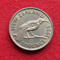 New Zealand 6 Sixpence Pence 1955 KM# 26.1 *VT Nova Zelandia Nuova Zelanda Nouvelle Zelande Six - Nouvelle-Zélande