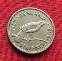 New Zealand 6 Pence 1962 KM# 26.2  *VT Sixpence  Nova Zelandia Nuova Zelanda Nouvelle Zelande Six - Nieuw-Zeeland