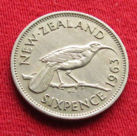 New Zealand 6 Sixpence Pence 1963 KM# 26.2 *VT Nova Zelandia Nuova Zelanda Nouvelle Zelande Six - Neuseeland