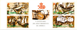 Spain 1990 Discovery America Pane From Unfolded Stamps Booklet MNH Ships Colon Columbus - Folletos/Cuadernillos