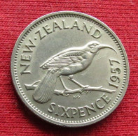 New Zealand 6 Pence 1957 *VT Sixpence  Nova Zelandia Nuova Zelanda Nouvelle Zelande Six 6 D - Neuseeland