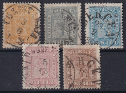 NORWAY 1863 - Canceled - Sc# 6-10 - Complete Set! - Gebruikt