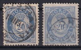 NORWAY 1883/86 - Canceled - Sc# 44, 44a - Gebruikt