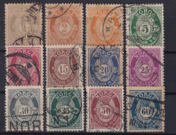 NORWAY 1893-1908 - Canceled - Sc# 47-58 - Gebraucht