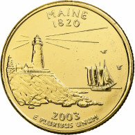 États-Unis, Maine, Quarter, 2003, U.S. Mint, Denver, Golden, FDC, Cupronickel - 1999-2009: State Quarters