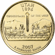 États-Unis, Utah, Quarter, 2007, U.S. Mint, Denver, Golden, FDC, Cupronickel - 1999-2009: State Quarters